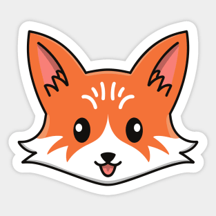 Kawaii Cute Face of a Fox Sticker